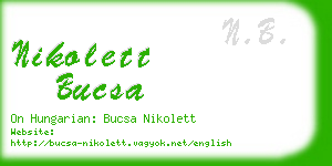 nikolett bucsa business card